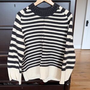 Maeve - Anthropologie Striped Black and Cream Sweater